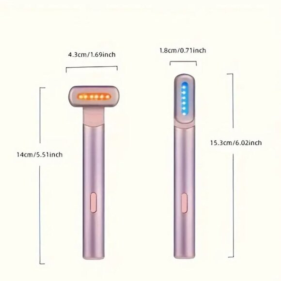 4-in-1 Radiant Renewal Red and Blue Light Skincare Wand Therapy (Rose Gold) New - Picture 14 of 14